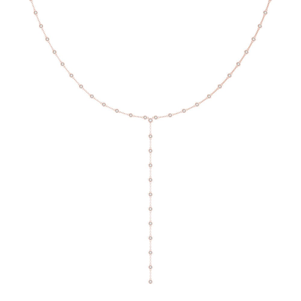 14K Petite Diamond By The Yard Lariat Necklace 2.60CTW - Devine & Co.