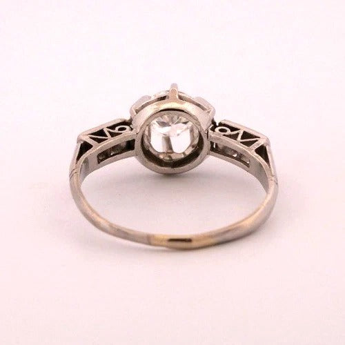 18K/14K White Gold 0.45CT Vintage Transitional Round Diamond Engagement Ring - Devine & Co.