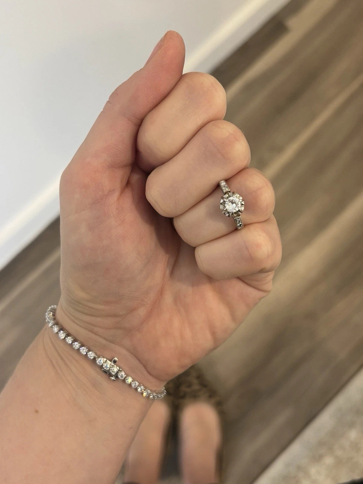 18K/14K White Gold 0.45CT Vintage Transitional Round Diamond Engagement Ring - Devine & Co.