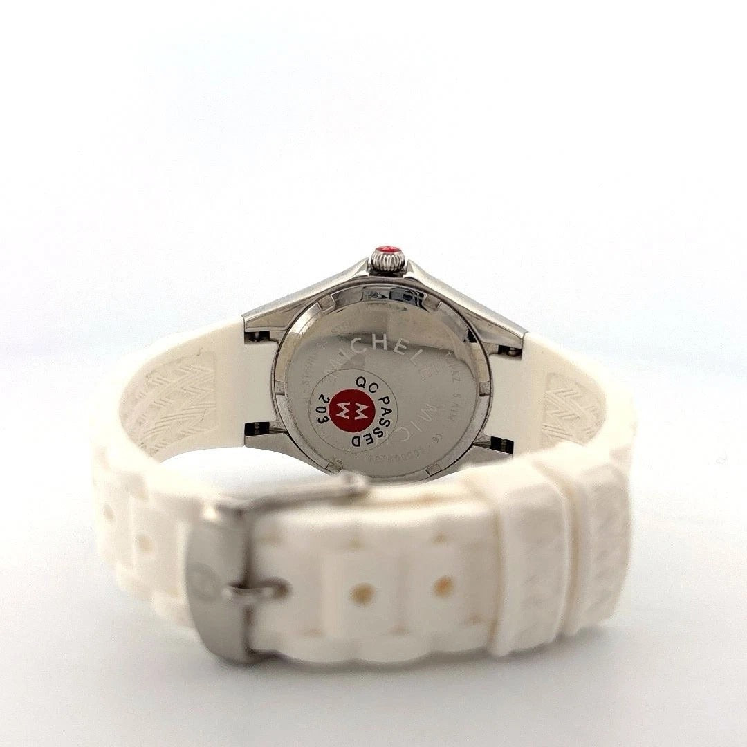 Michele Tahitian White Steel Silicone Box & Card MW12P000001 Jelly Bean Watch