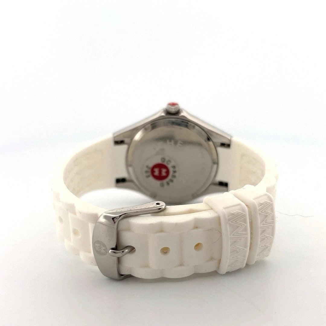 Michele Tahitian White Steel Silicone Box & Card MW12P000001 Jelly Bean Watch