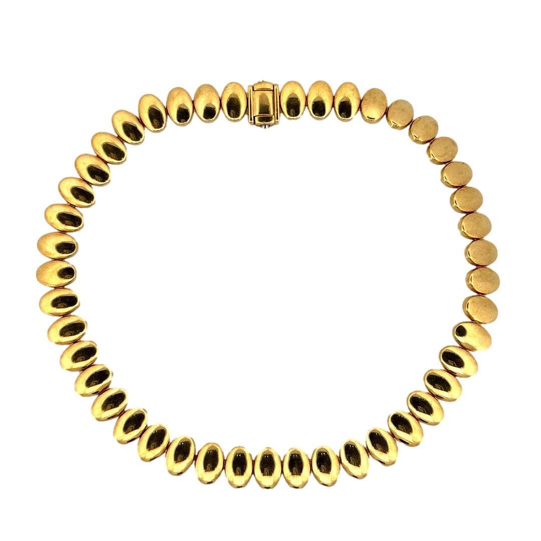 Chimento 18K Yellow Gold Italy Designer Estate 58.16 Grams Oval Dome Necklace - Devine & Co.
