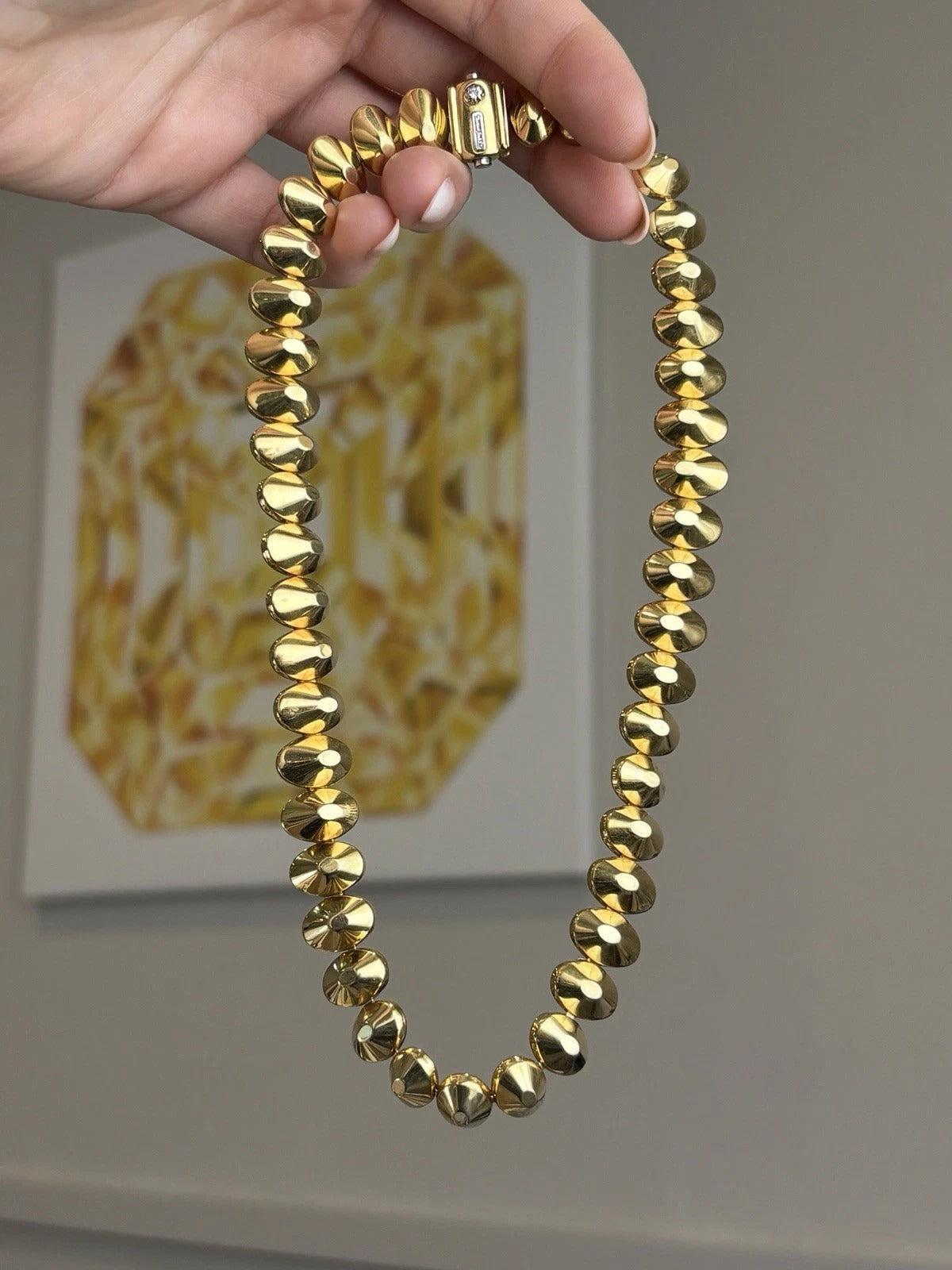 Chimento 18K Yellow Gold Italy Designer Estate 58.16 Grams Oval Dome Necklace - Devine & Co.