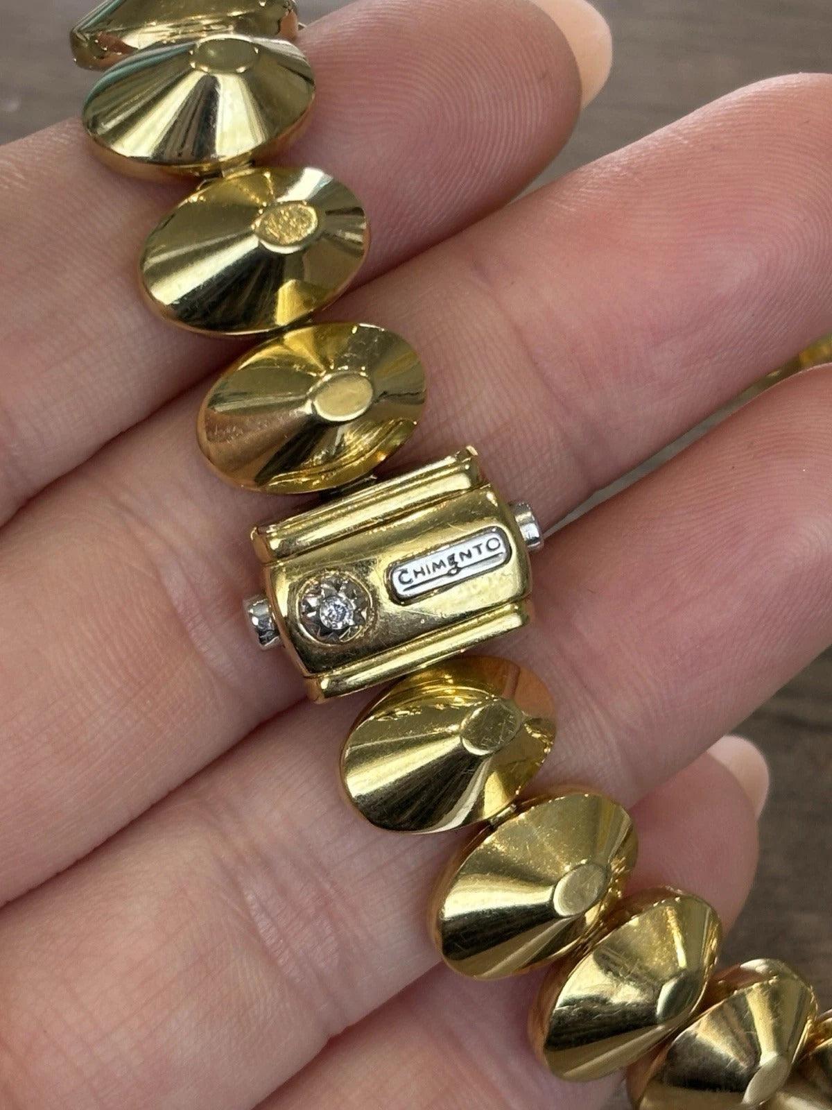 Chimento 18K Yellow Gold Italy Designer Estate 58.16 Grams Oval Dome Necklace - Devine & Co.