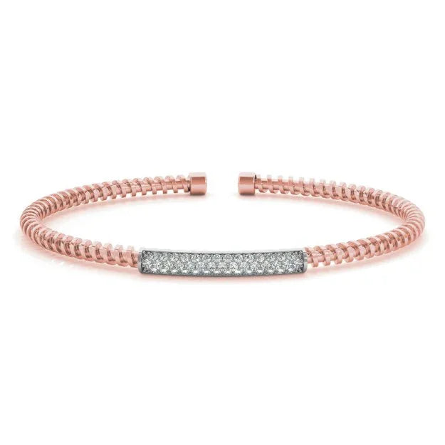 14K Italian Made Pave Diamond Bangle 0.50CTW - Devine & Co.