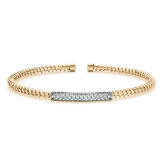 14K Italian Made Pave Diamond Bangle 0.50CTW - Devine & Co.