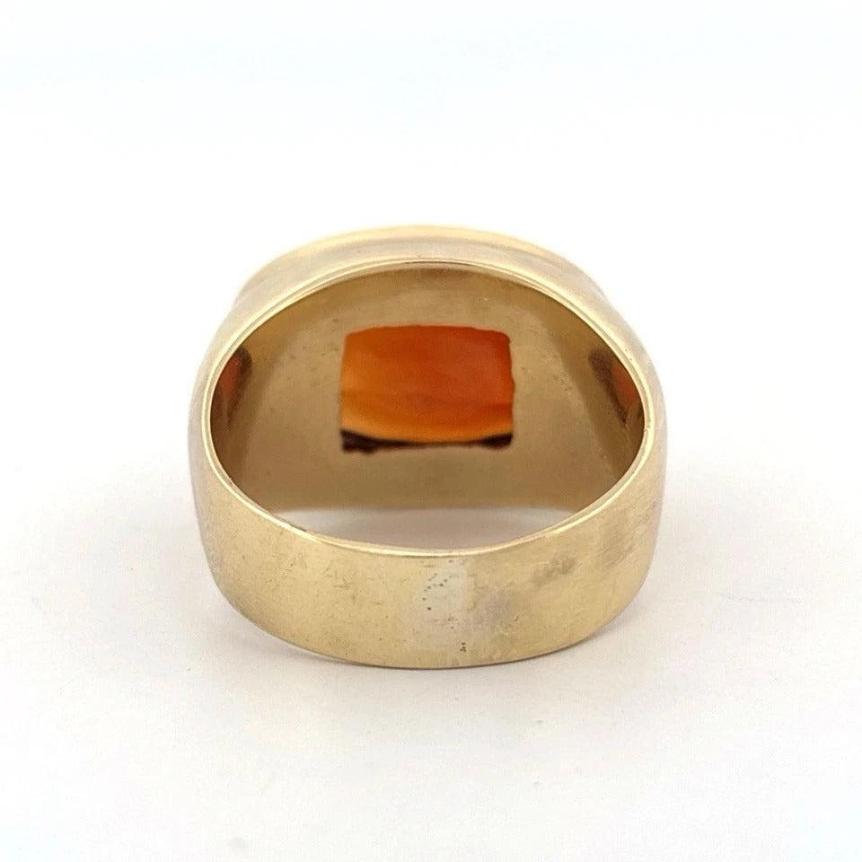 18K Yellow Gold 9.60 CT 10 Grams Madeira Citrine East-West Bezel Set Ring - Devine & Co.