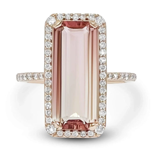 Parti-Colored Natural Pink Diamond & Tourmaline Ring 14K Yellow Gold - Devine & Co.