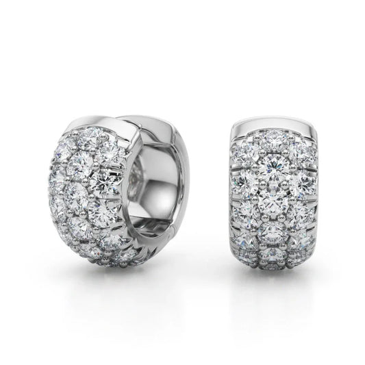 Pave Diamond Hoop Earrings 1.52 - 3.04CTW - Devine & Co.