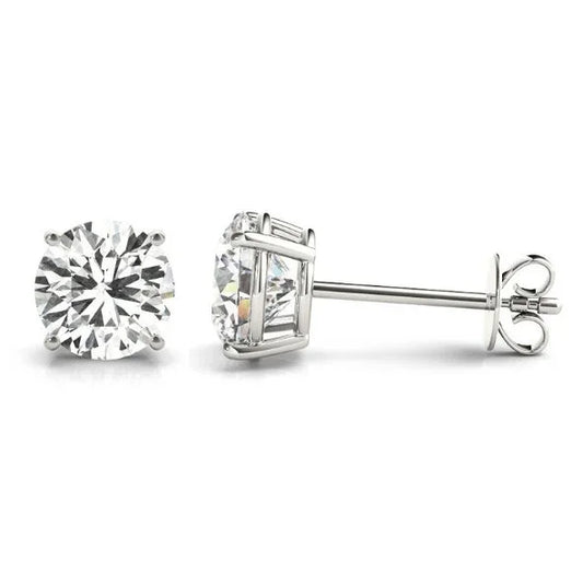 Round Brilliant Cut Lab Grown Diamond Studs 4CTW 14K - Devine & Co.