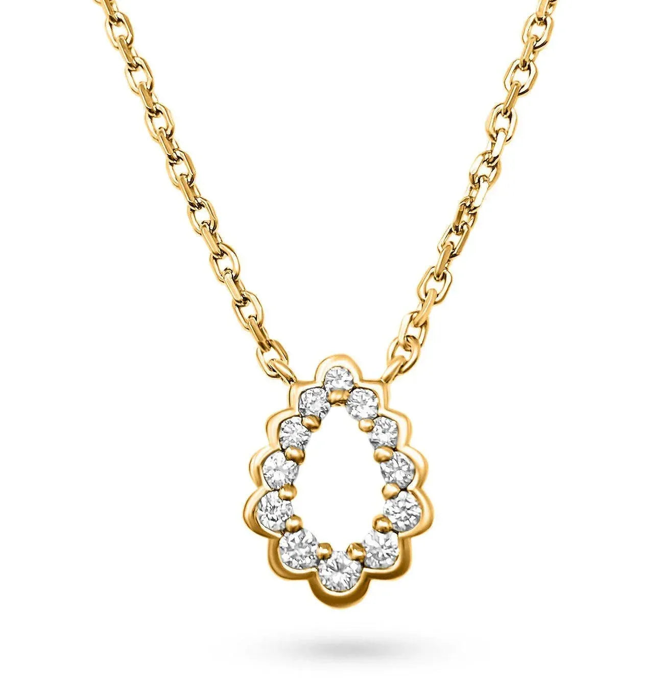 Scallop Droplette Cubic Zirconia Pendant Yellow Plated Silver - Devine & Co.