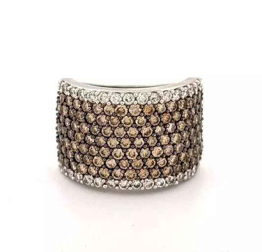 Effy Natural Brown 18K White Gold 3.50CTW Champagne & White Diamond Band Ring - Devine & Co.