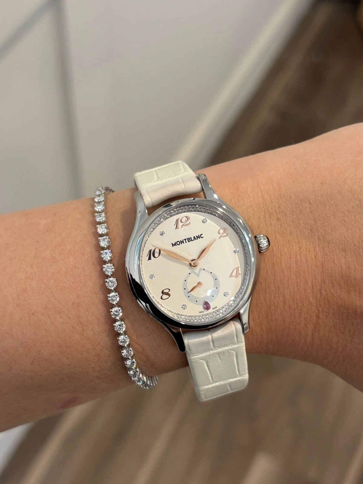 Montblanc Princesse Grace de Monaco 106499 Diamond Dial White Watch New in Box