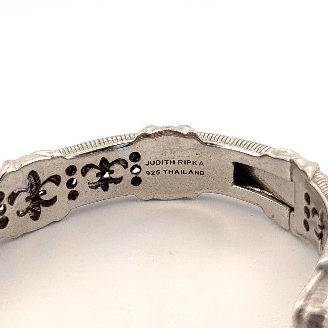 Judith Ripka Amethyst 5mm Hinged 50g Fits 9in Sterling Silver Cuff Bracelet - Devine & Co.