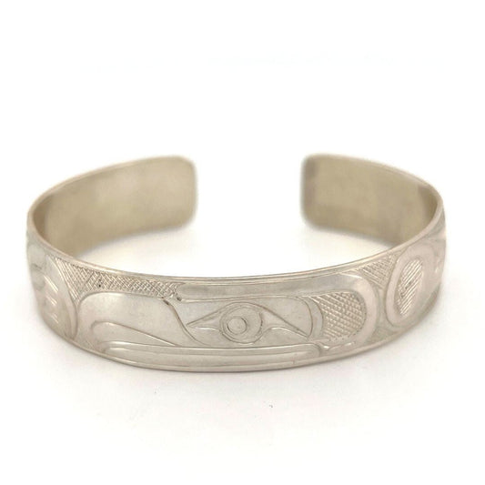Marko Harper Signed Sterling Silver Cuff 13mm 925 Native Eagle Bracelet - Devine & Co.