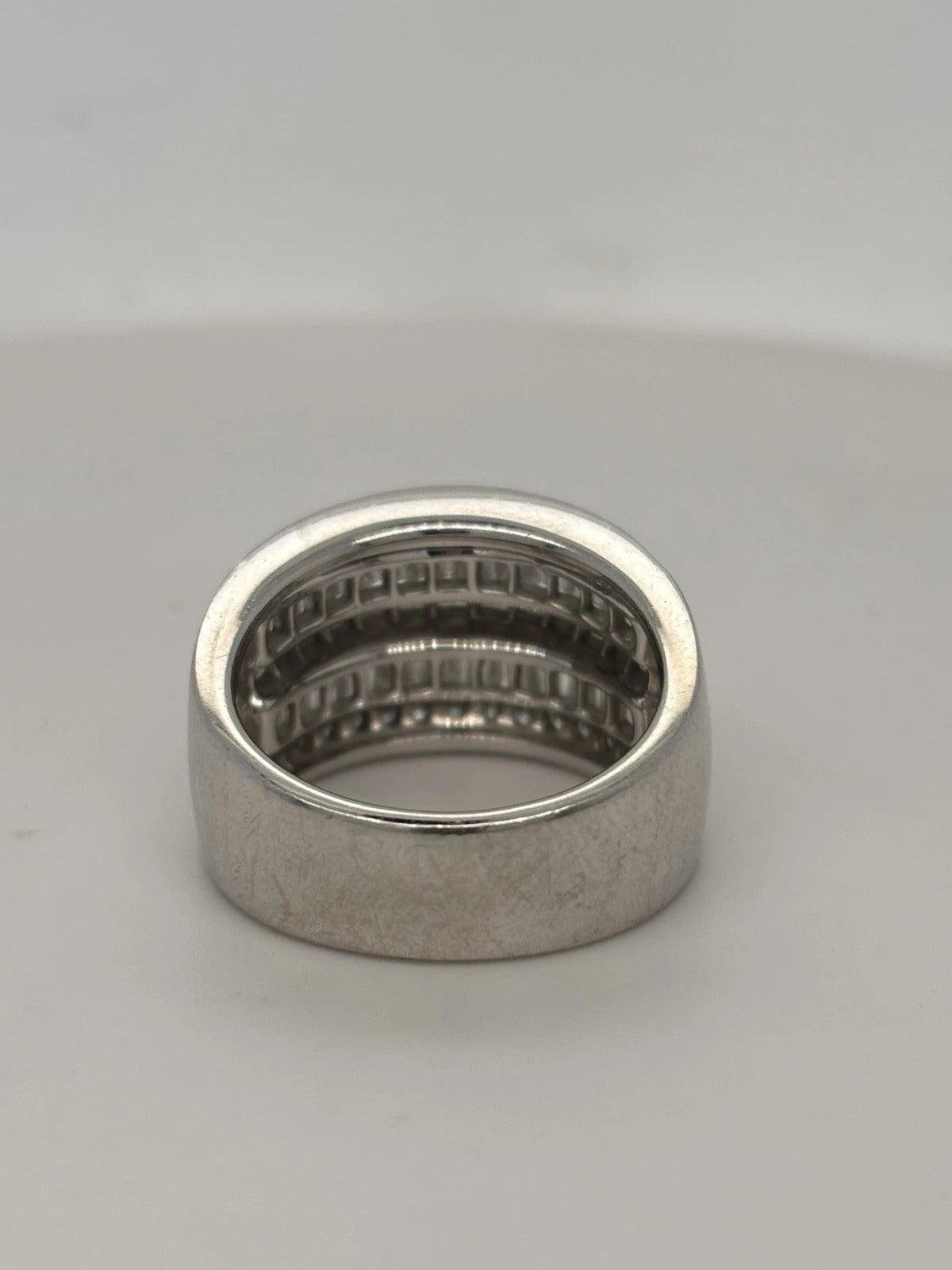 Natural Diamond 14K White Gold 1.80CTW Wide Channel Set Band Ring Size 8 - Devine & Co.