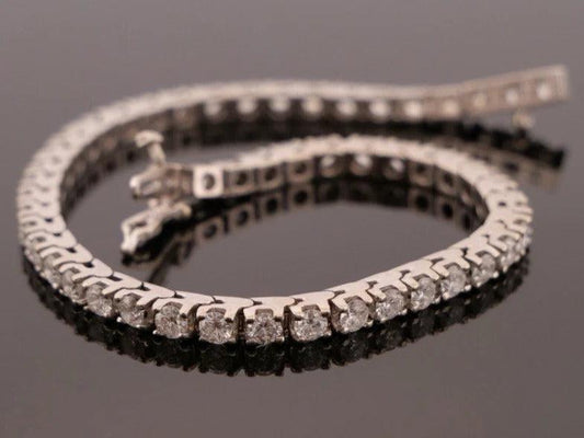 Natural Diamond 14K White Gold 4.00ctw SI2 G-H 7in 11.74g Tennis Bracelet - Devine & Co.