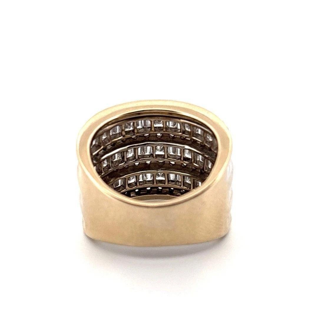 Natural Diamond Princess, Baguette, Round 3.5CTW 14K White VS F-G Wide Band Ring - Devine & Co.