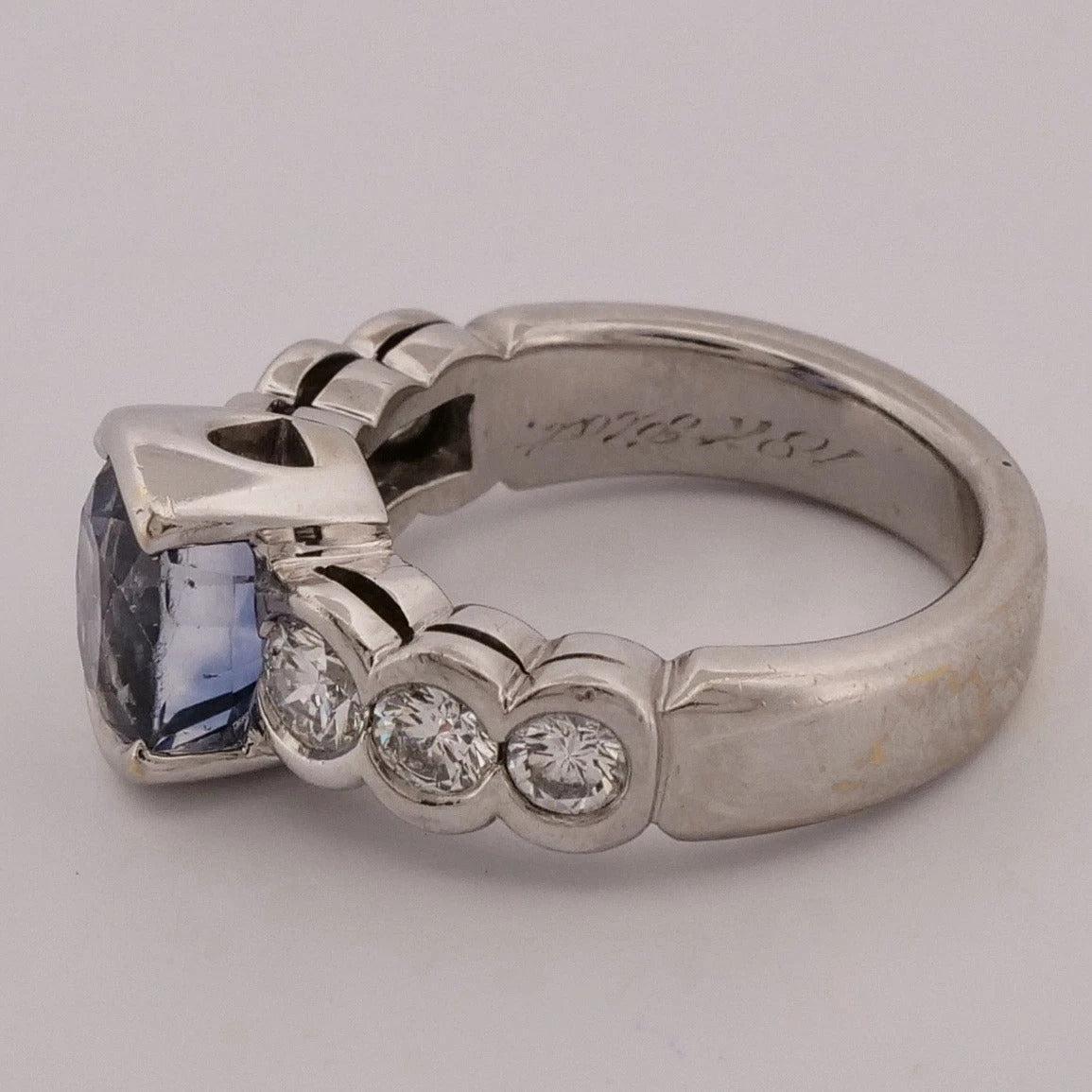 Natural Oval Sapphire Diamond 18K Gold 2.75ctw Sapphire 1.00ctw Dia Ring Size 5 - Devine & Co.
