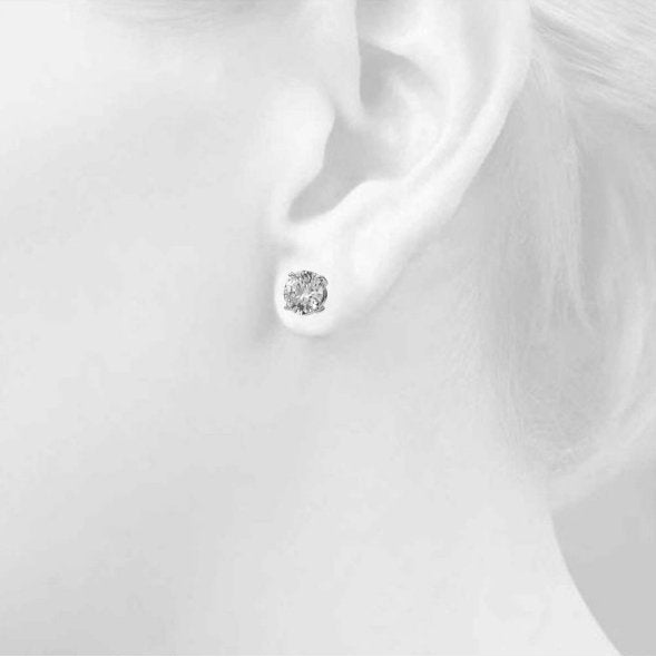 Round Brilliant Cut Lab Grown Diamond Studs 4CTW 14K - Devine & Co.