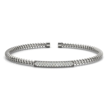 14K Italian Made Pave Diamond Cuff Open Bangle 0.50CTW - Devine & Co.