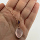 14K Rose Gold Rose Quartz & Amethyst Pendant Necklace 14.3ct Quartz Diamond Halo - Devine & Co.