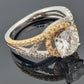 14K Two - Tone Diamond Engagement Ring Round 1.52ct GVS2 EGL Halo Bypass Setting - Devine & Co.