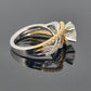 14K Two - Tone Diamond Engagement Ring Round 1.52ct GVS2 EGL Halo Bypass Setting - Devine & Co.