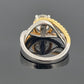 14K Two - Tone Diamond Engagement Ring Round 1.52ct GVS2 EGL Halo Bypass Setting - Devine & Co.