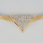 14K Two - Tone Omega Necklace 18 Reversible Italy Pave Diamond Slide 1.55ctw - Devine & Co.