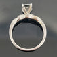 14K White Gold Natural Radiant Cut Diamond Ring 1.01ct F/SI1 GIA Twist Pave - Devine & Co.
