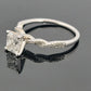 14K White Gold Natural Radiant Cut Diamond Ring 1.01ct F/SI1 GIA Twist Pave - Devine & Co.