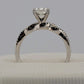 14K White Gold Natural Radiant Cut Diamond Ring 1.01ct F/SI1 GIA Twist Pave - Devine & Co.