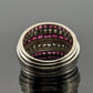 14K White Gold Ruby & Diamond Wide Band Ring Natural Square Rubies Size 7 - Devine & Co.