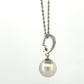 14K White Gold South Sea Pearl Enhancer Pendant Necklace 12mm Pearl & Diamond - Devine & Co.