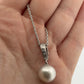 14K White Gold South Sea Pearl Enhancer Pendant Necklace 12mm Pearl & Diamond - Devine & Co.
