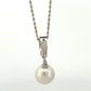 14K White Gold South Sea Pearl Enhancer Pendant Necklace 12mm Pearl & Diamond - Devine & Co.