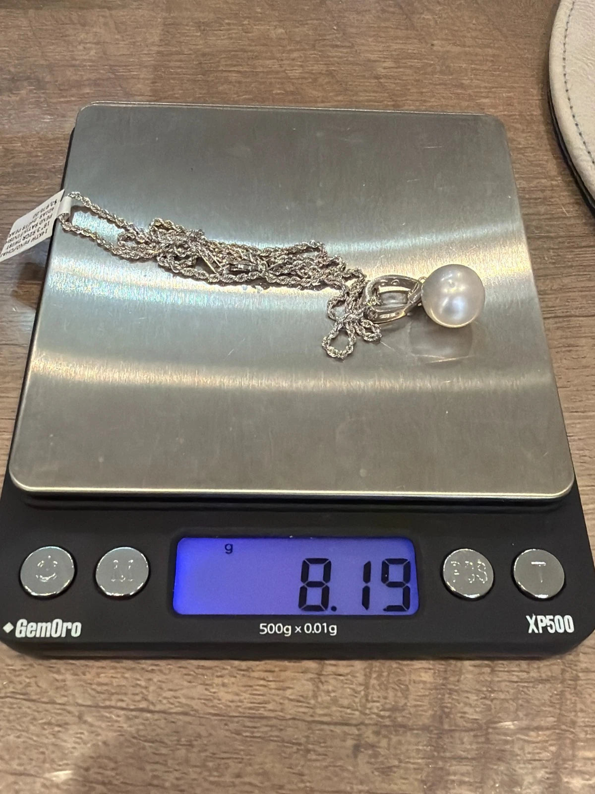 14K White Gold South Sea Pearl Enhancer Pendant Necklace 12mm Pearl & Diamond - Devine & Co.