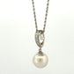14K White Gold South Sea Pearl Enhancer Pendant Necklace 12mm Pearl & Diamond - Devine & Co.