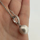 14K White Gold South Sea Pearl Enhancer Pendant Necklace 12mm Pearl & Diamond - Devine & Co.
