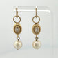14K Yellow Gold Akoya Pearl, White Topaz & Diamond Dangle Earrings Huggies - Devine & Co.
