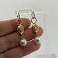 14K Yellow Gold Akoya Pearl, White Topaz & Diamond Dangle Earrings Huggies - Devine & Co.