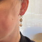 14K Yellow Gold Akoya Pearl, White Topaz & Diamond Dangle Earrings Huggies - Devine & Co.