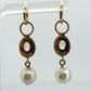 14K Yellow Gold Akoya Pearl, White Topaz & Diamond Dangle Earrings Huggies - Devine & Co.