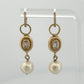 14K Yellow Gold Akoya Pearl, White Topaz & Diamond Dangle Earrings Huggies - Devine & Co.