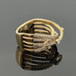 14K Yellow Gold Diamond Criss Cross Ring 0.88ctw Multi Row Pave Size 7 - Devine & Co.