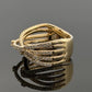 14K Yellow Gold Diamond Criss Cross Ring 0.88ctw Multi Row Pave Size 7 - Devine & Co.