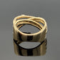 14K Yellow Gold Diamond Criss Cross Ring 0.88ctw Multi Row Pave Size 7 - Devine & Co.