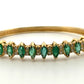 14K Yellow Gold Emerald & Diamond Bangle Bracelet, Marquise Emeralds, 7.5 Oval - Devine & Co.