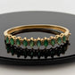 14K Yellow Gold Emerald & Diamond Bangle Bracelet, Marquise Emeralds, 7.5 Oval - Devine & Co.